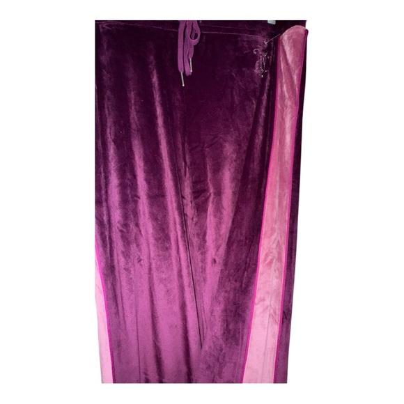 Juicy Couture Size Large NWOT Drawstring Burgundy and Light Pink PJ Pants - Picture 5 of 8